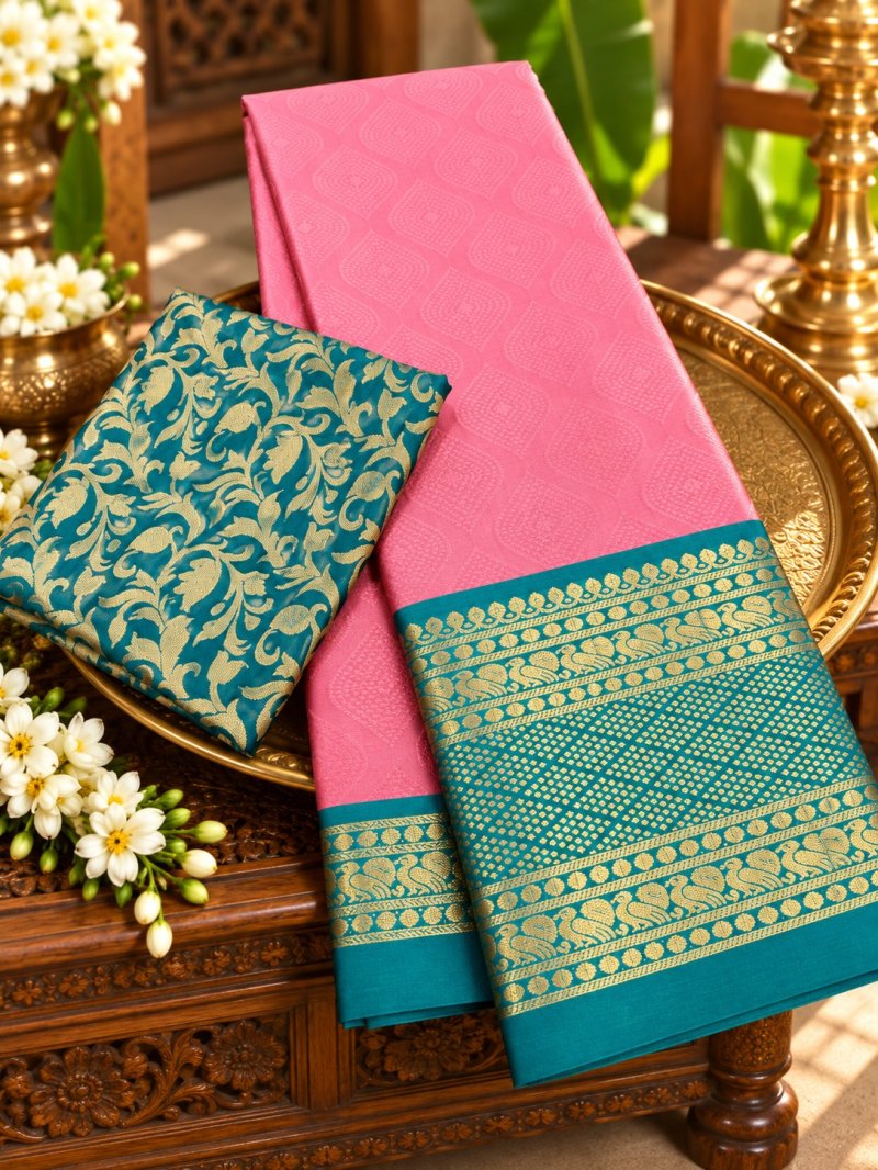 Mandana By Aab Mercerised Copper Silk Saree 